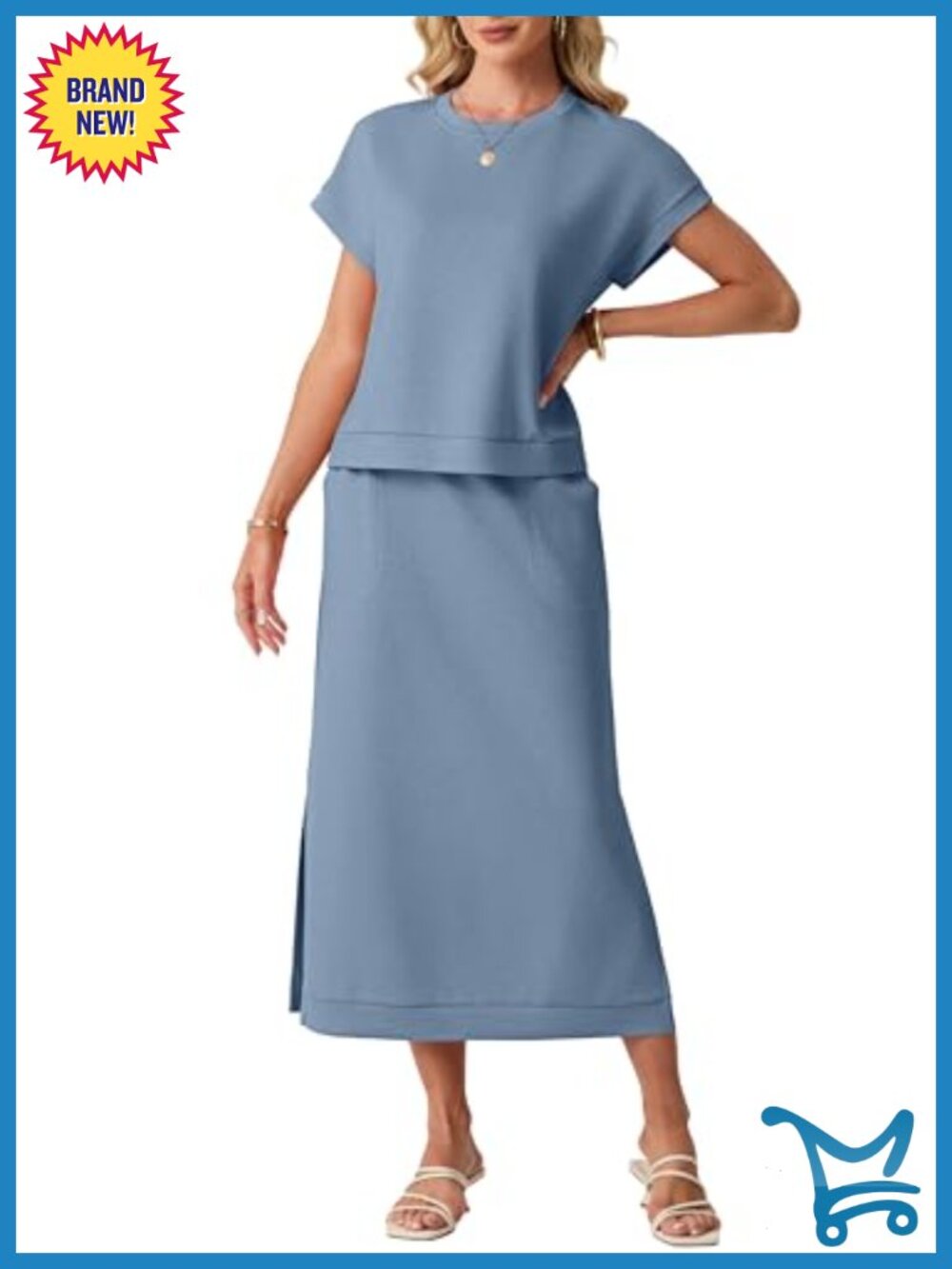 Women's Summer 2 Piece Skirt Set Wrinkle Free Rayon Spandex Casual Outfit